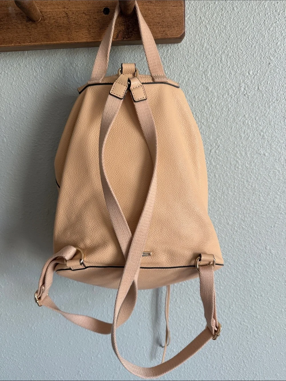 Rebecca Minkoff Beige Leather Mini Backpack Purse